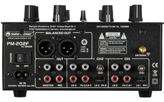 OMNITRONIC PM-202F 2-Channel DJ Mixer with Filter and Bluetooth