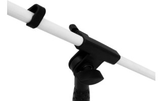 OMNITRONIC Trípode de micrófono MS-1W con brazo articulado blanco