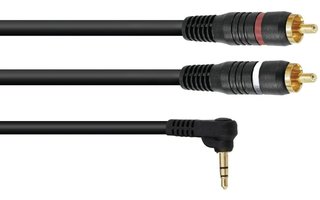 Omnitronic Cable adaptador 3.5 Jack 90 ° / 2xRCA 1m