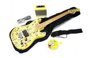 GUITARRA ELECTRICA 7/8 MINI AMPLIFICADOR BOB ESPONJA AMARILLA