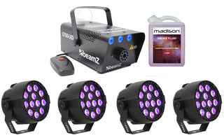 Pack: Focos Luz Negra 96W LED + Máquina de humo con 1 Litro
