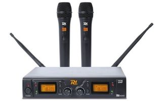 Power Dynamics PD782 Microfono Inalambrico UHF 2x 8 Canales con 2 Micrófonos