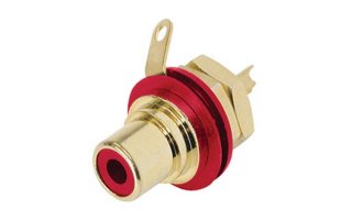REAN NYS367-2 - Conector de chasis Phono (RCA) - Contactos dorados - color Rojo