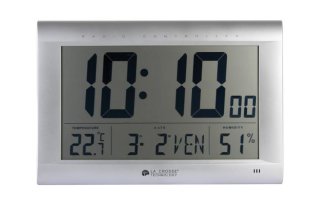 Reloj mural DCF con calendario, humedad, temperatura y alarma