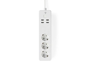 Regleta SmartLife - Wi-Fi - 3 x Schuko (CEE 7/3) / 4 x USB - 16 A - 3680 W - Longitud del cable 
