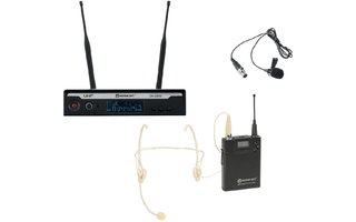 Relacart Set UR-222S Bodypack with HM-600S Headset and Lavalier