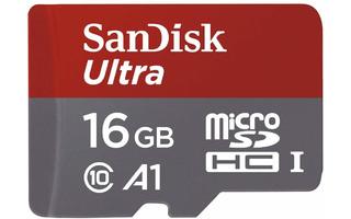 SanDisk microSDHC de 16GB con adaptador de SD - UHS-I - SDSQUAR-016G-GN61A