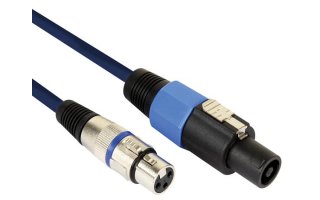 Cable de altavoz profesional, conector altavoz de 2 polos a Macho XLR Hembra (5 metros)