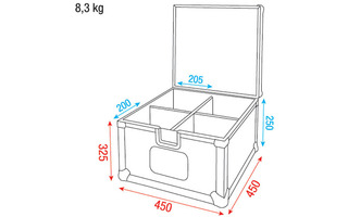 ShowGear Flightcase for 4pcs LED par 56 short