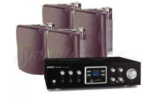 Sonorización Negocios 18-01 BK - 2 Parejas altavoces + Amplificación USB / SD / Bluetooth