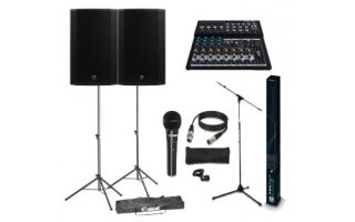 Sonorización Pequeños Eventos - Thump 15A + MiX12FX + Set de microfonía