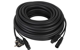 Imagenes de Cable de alimentación + audio/dmx de 10m - Schuko a IEC +xlr M a xlr H
