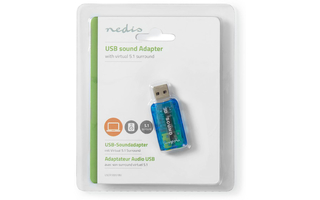 Tarjeta de Sonido - Sonido 3D 5.1 - USB 2.0 - Conector doble de 3,5 mm - Nedis USCR10051BU