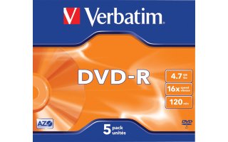 DVD-R 4.7 GB  16x Matt Silver 5 uds en estuche individual