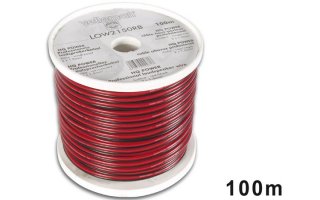 Cable altavoz CCA - 2 x 1.50mm² - Rojo/Negro - Bobina: 100m