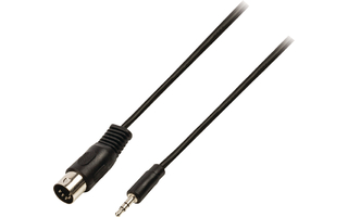 Cable adaptador de audio DIN macho de 5 pines - 3.5 mm macho de 2.00 m en color negro