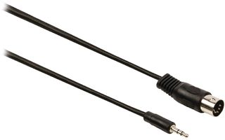Cable adaptador de audio DIN macho de 5 pines - 3.5 mm macho de 2.00 m en color negro