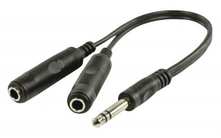 Cable divisor stereo 6,35 mm a 2x 6,35 mm, 0,2m