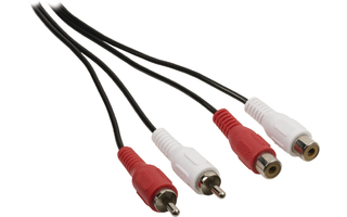 Cable de extensión de audio estéreo 2 RCA macho - 2 RCA hembra - 5 Metros