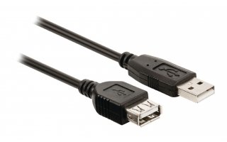 Cable USB 2.0 de A macho a A hembra de 2,00 m en negro