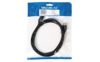 Cable USB 2.0 de A macho a A hembra de 3,00 m en negro