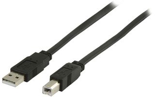 Cable plano USB 2.0, USB A Macho - USB B Macho, de 1 m