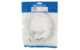 Cable de alimentación con enchufe Schuko macho en ángulo - IEC-320-C13 de 3.00 m en color blanco