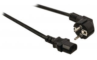 Cable de alimentación Schuko macho en ángulo - IEC-320-C13 de 5.00 m en color negro