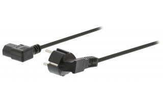 Cable de alimentación con enchufe Schuko macho en ángulo - IEC-320-C13 en ángulo de 10.00 m en c