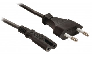 Cable de alimentación de conector Euro macho - IEC-320-C7 de 2.00 m en color negro