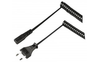 Cable de alimentación de con conector Euro macho - IEC-320-C1 de 2.00 m en color negro