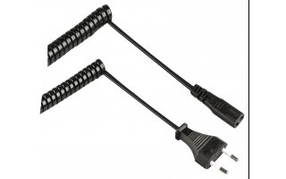 Cable de alimentación de con conector Euro macho - IEC-320-C1 de 2.00 m en color negro