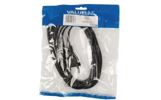 Imagenes de Cable de alimentación con enchufe suizo macho - IEC-320-C7 de 5.00 m en color negro