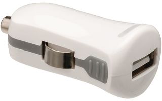 Cargador de automóvil USB, USB A hembra – conector de automóvil de 12V, de color blanco 2.1A