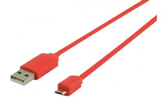 Cable adaptador USB 2.0 A Macho - Micro B Macho 1.00m color rojo