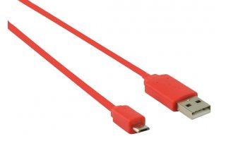 Cable adaptador USB 2.0 A Macho - Micro B Macho 1.00m color rojo