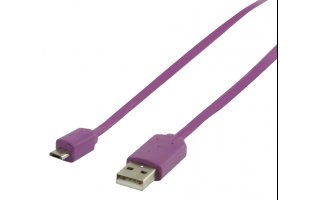 Cable adaptador USB 2.0 A Macho - Micro B Macho 1.00m color morado