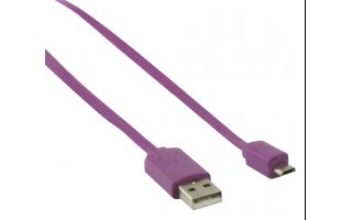 Cable adaptador USB 2.0 A Macho - Micro B Macho 1.00m color morado
