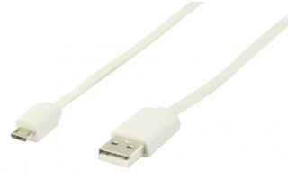 Cable adaptador USB 2.0 A Macho - Micro B Macho 1.00m color blanco