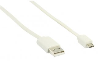 Cable adaptador USB 2.0 A Macho - Micro B Macho 1.00m color blanco