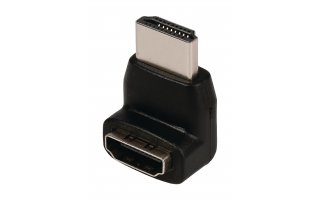 Adaptador HDMI con conector HDMI en ángulo de 270° - entrada HDMI en color negro