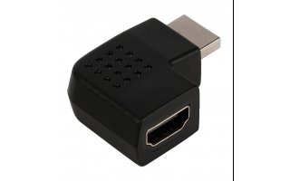 Adaptador HDMI con conector HDMI en ángulo hacia la derecha ? entrada HDMI en color negro