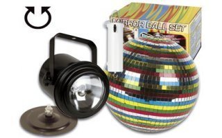 Juego de iluminación disco- foco par36 + bola de espejos (