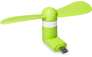 Ventilador para móvil conector USB / MHL - Verde