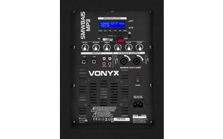 Vonyx SMWBA15MP3 Subwoofer Bi-AMP 15 pulgadas/600W y Bluetooth
