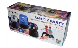 Ibiza Light Conjunto de 3 mini efectos de luz LED a pilas