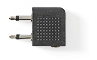 Adaptador de Audio de Avión - 2x 3,5 mm macho - 3,5 mm hembra - Negro - Nedis CAGP