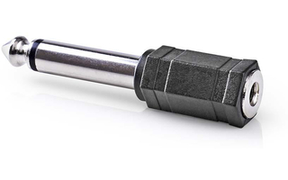 Adaptador de audio mono - 6,35 mm macho - 3.5 mm hembra - Niquelado - Recto - ABS - Negro - 10 u