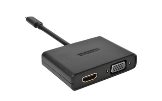 Adaptador USB-C Macho - VGA Hembra / HDMI Hembra Negro - Sitecom CN-363