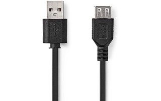 Adaptador USB - USB 2.0 - USB-A macho - USB-A hembra - Niquelado - Recto - 0.20 m - Redondo